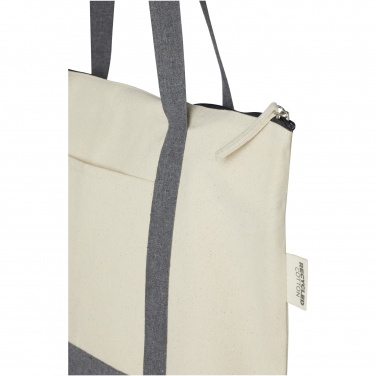Logotrade corporate gift picture of: Repose 320 g/m² recycled cotton zippered tote bag 10L