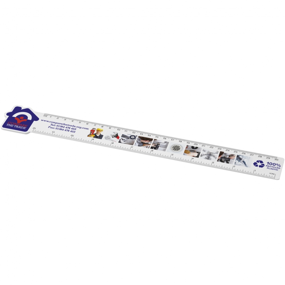 Logotrade advertising product image of: Tait 30cm house-shaped recycled plastic ruler