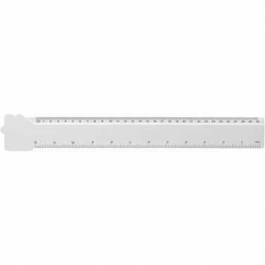 Logo trade promotional merchandise image of: Tait 30cm house-shaped recycled plastic ruler
