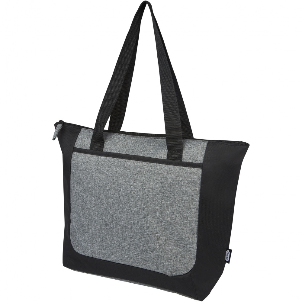 Logo trade promotional merchandise photo of: Reclaim GRS recycled two-tone zippered tote bag 15L