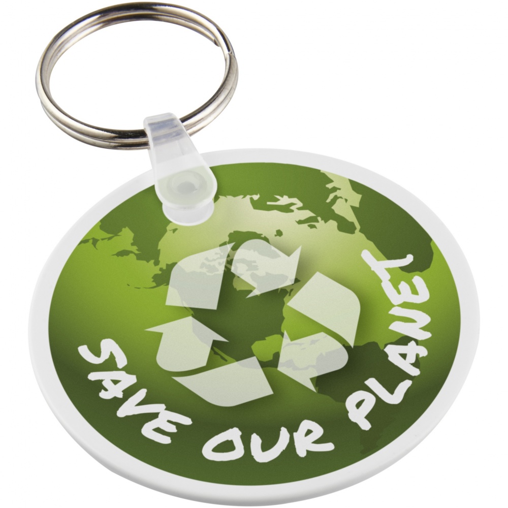 Logo trade promotional giveaways picture of: Tait circle-shaped recycled keychain