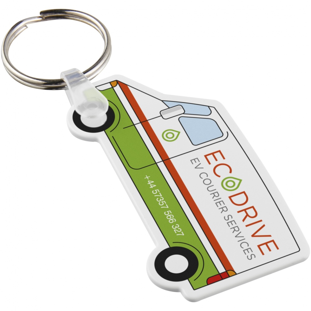 Logo trade promotional gifts image of: Tait van-shaped recycled keychain