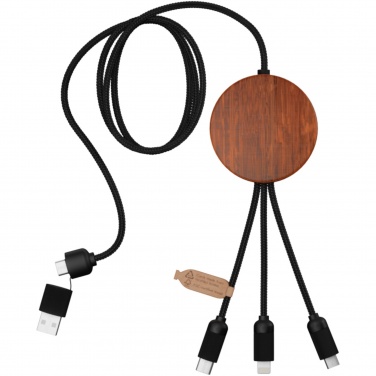 Logo trade advertising product photo of: SCX.design C40 5-in-1 rPET light-up logo charging cable and 10W charging pad