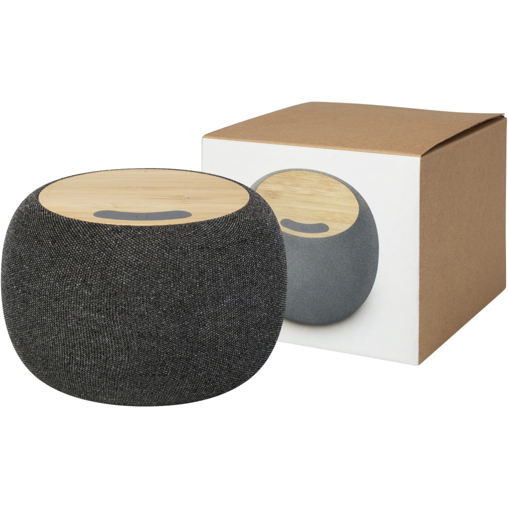 Logo trade corporate gifts picture of: Ecofiber bamboo/RPET Bluetooth® speaker and wireless charging pad