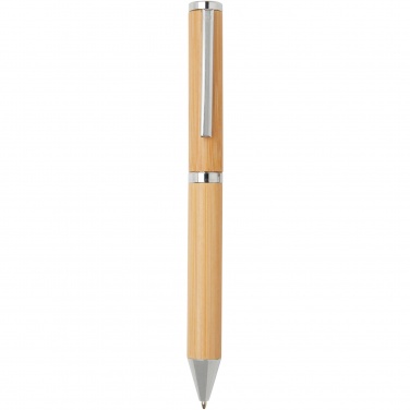 Logo trade promotional gift photo of: Apolys bamboo ballpoint and rollerball pen gift set 