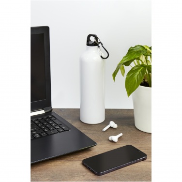 Logo trade corporate gifts image of: Oregon 770 ml RCS certified recycled aluminium water bottle with carabiner