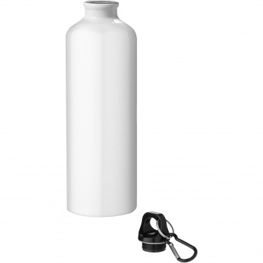 Logotrade promotional merchandise picture of: Oregon 770 ml RCS certified recycled aluminium water bottle with carabiner