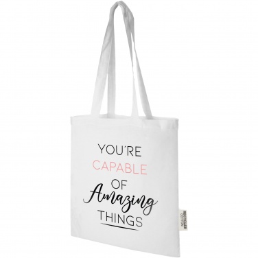 Logo trade promotional merchandise photo of: Madras 140 g/m2 GRS recycled cotton tote bag 7L