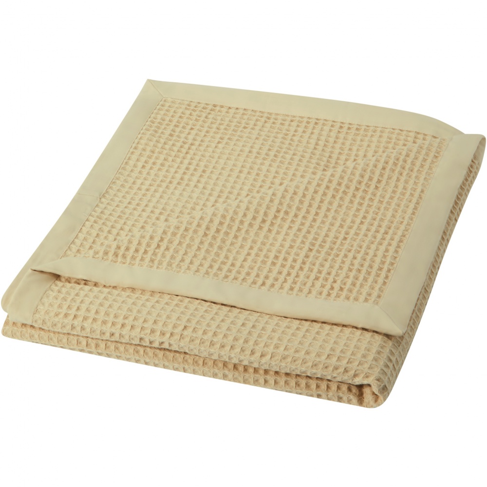 Logo trade business gifts image of: Abele 150 x 140 cm cotton waffle blanket
