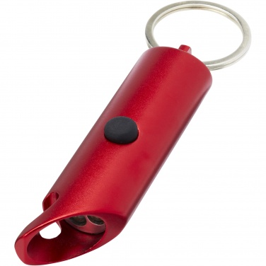Logo trade business gift photo of: Flare RCS recycled aluminium IPX LED light and bottle opener with keychain
