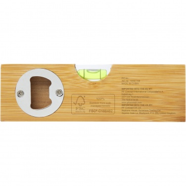 Logotrade business gift image of: Flush bamboo spirit level with bottle opener