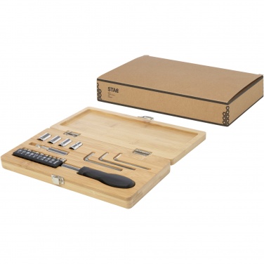 Logo trade promotional item photo of: Rivet 19-piece bamboo/recycled plastic tool set