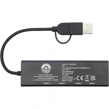 Logotrade promotional giveaway image of: Rise RCS recycled aluminium USB 2.0 hub
