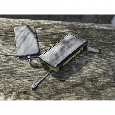 Logo trade corporate gifts picture of: Soldy 10.000 mAh RCS recycled plastic solar dynamo power bank 
