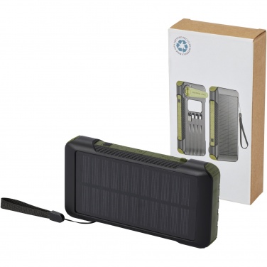 Logo trade promotional products image of: Soldy 10.000 mAh RCS recycled plastic solar dynamo power bank 