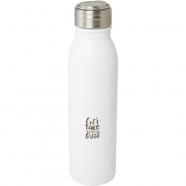 Logo trade business gifts image of: Harper 700 ml RCS certified stainless steel water bottle with metal loop