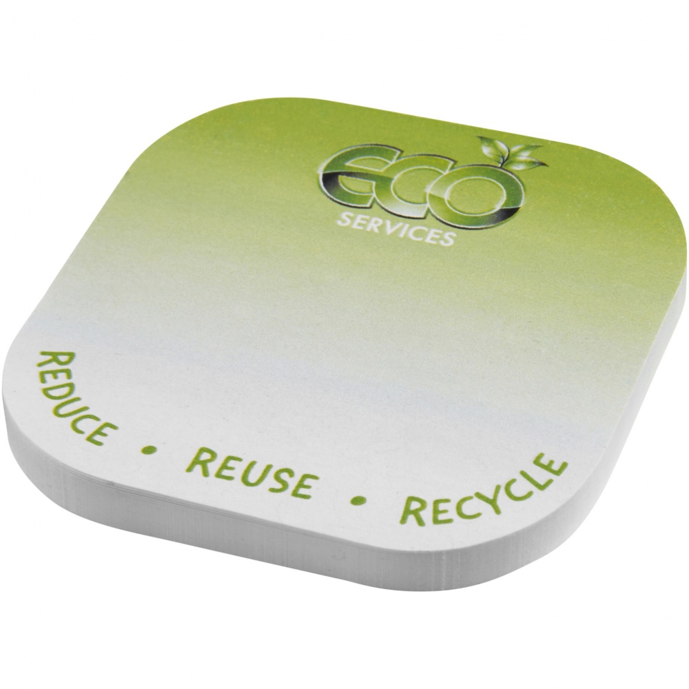 Logo trade promotional merchandise image of: Sticky-Mate® square-shaped recycled sticky notes with rounded corners