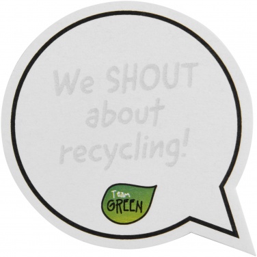 Logo trade promotional merchandise picture of: Sticky-Mate® speech bubble-shaped recycled sticky notes