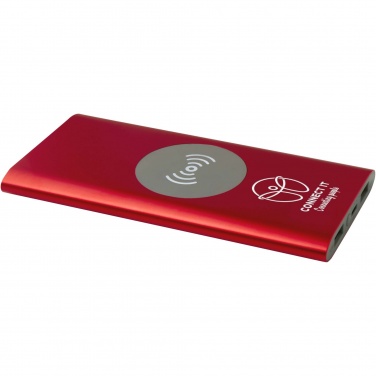 Logo trade promotional merchandise image of: Juice 8000 mAh Type-C recycled aluminium wireless power bank