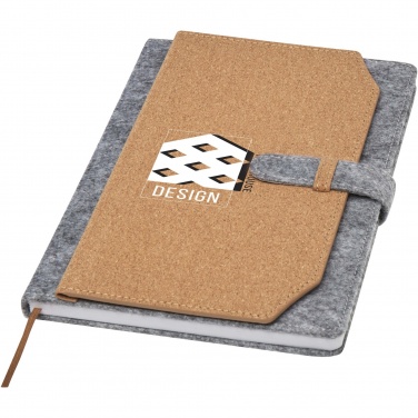 Logotrade promotional giveaway image of: Viviana A5 recycled felt and cork notebook