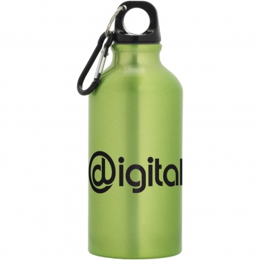 Logo trade corporate gift photo of: Oregon 400 ml aluminium water bottle with carabiner