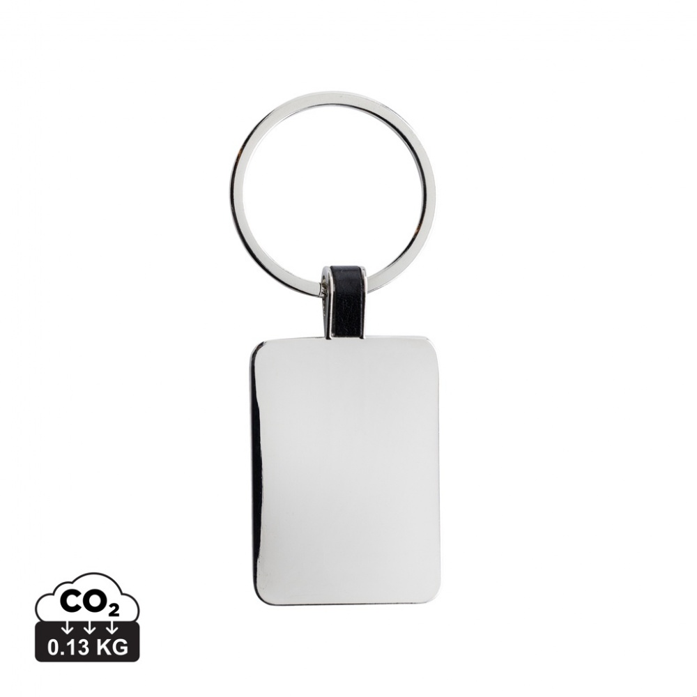 Logo trade promotional merchandise photo of: RCS recycled zinc alloy rectangle keyring