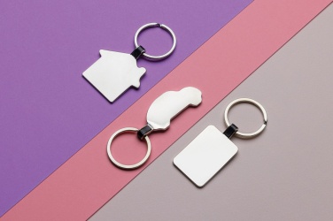 Logo trade advertising products image of: RCS recycled zinc alloy rectangle keyring