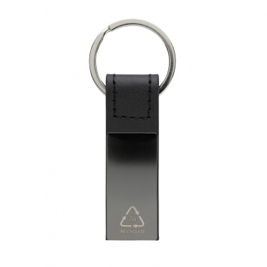 Logo trade corporate gifts image of: Luxury PU keychain RCS recycled zinc alloy