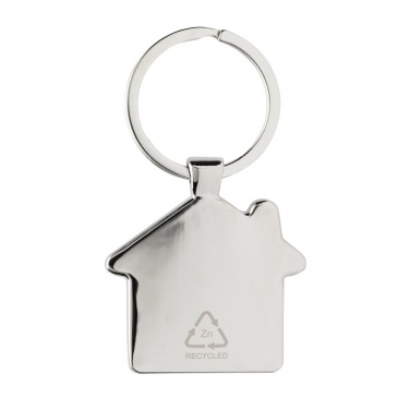 Logotrade promotional merchandise photo of: RCS recycled zinc alloy house keychain with bamboo