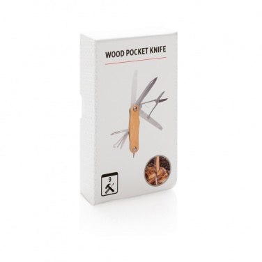 Logo trade promotional merchandise image of: Wood pocket knife