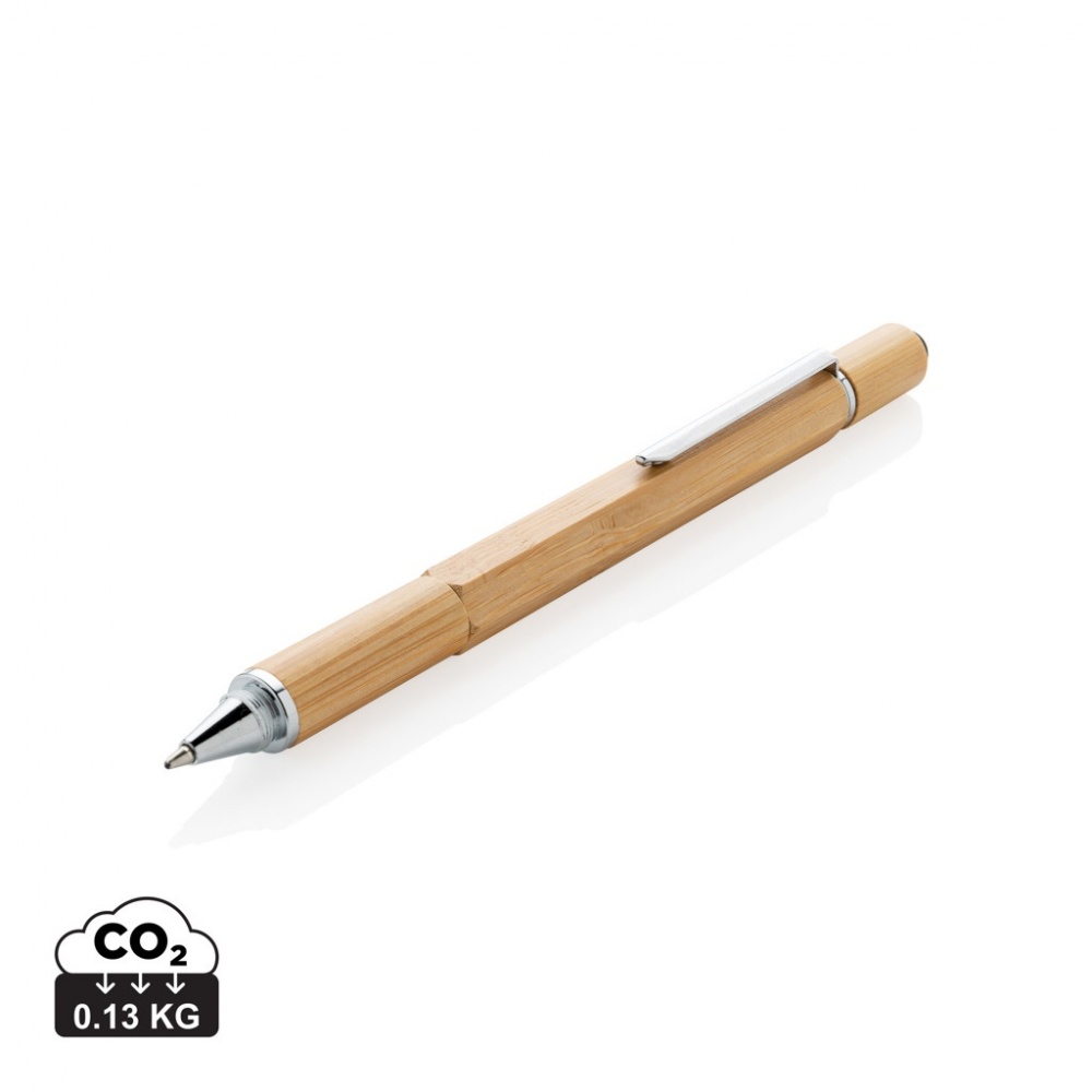 Logo trade promotional giveaway photo of: Bamboo 5-in-1 toolpen