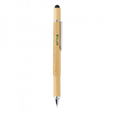 Logo trade promotional merchandise picture of: Bamboo 5-in-1 toolpen