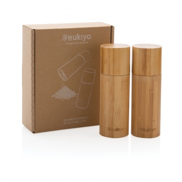 Logo trade advertising product photo of: Ukiyo bamboo salt and pepper mill set