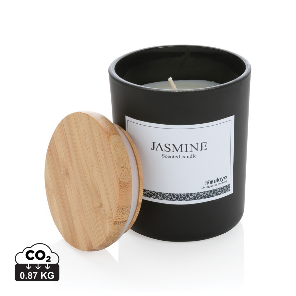Logo trade promotional merchandise photo of: Ukiyo deluxe scented candle with bamboo lid