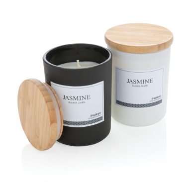 Logo trade promotional gifts image of: Ukiyo deluxe scented candle with bamboo lid