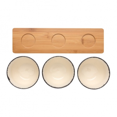 Logotrade advertising product image of: Ukiyo 3pc serving bowl set with bamboo tray