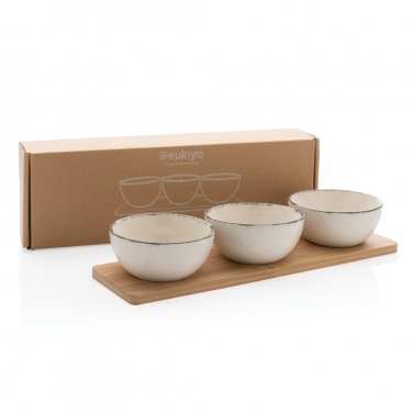 Logotrade promotional merchandise picture of: Ukiyo 3pc serving bowl set with bamboo tray