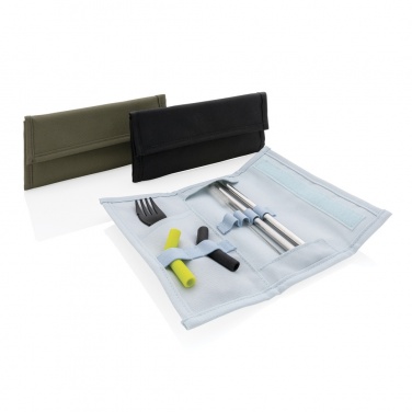 Logotrade promotional merchandise image of: Tierra 2pcs straw and cutlery set in pouch