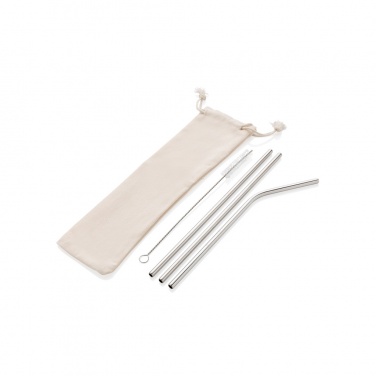 Logotrade advertising product image of: Reusable stainless steel 3 pcs straw set