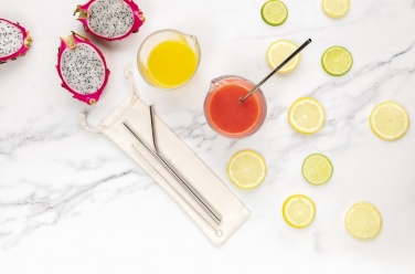 Logotrade corporate gift image of: Reusable stainless steel 3 pcs straw set