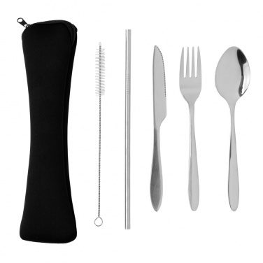 Logo trade promotional items picture of: 4 PCS stainless steel re-usable cutlery set