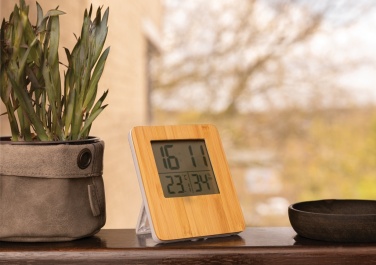 Logo trade promotional item photo of: Bamboo weather station