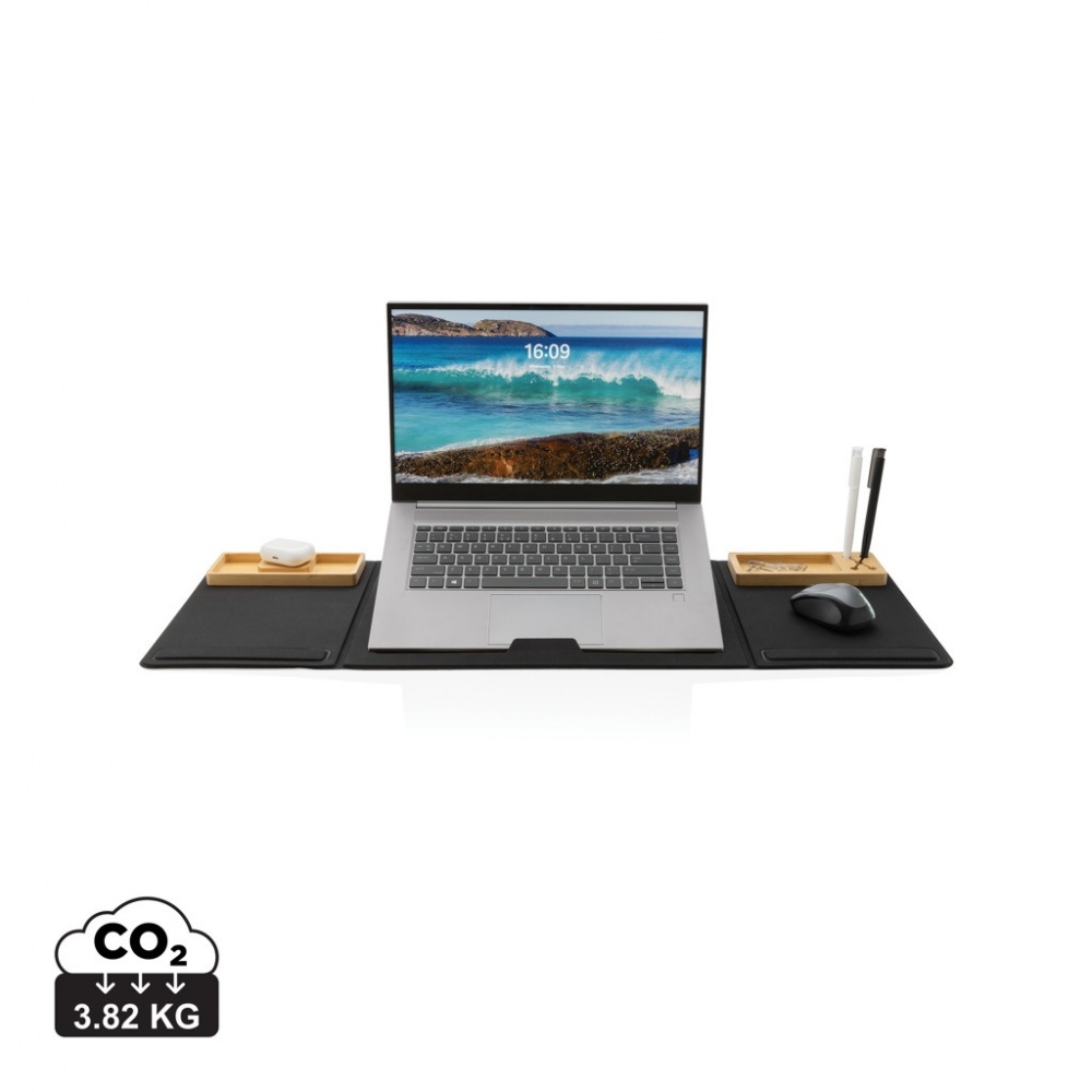 Logotrade promotional giveaway image of: Impact AWARE RPET Foldable desk organizer with laptop stand