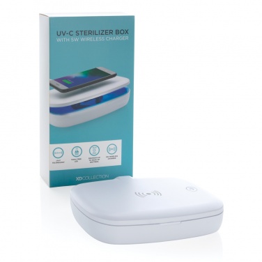 Logotrade advertising products photo of: UV-C steriliser box with 5W wireless charger