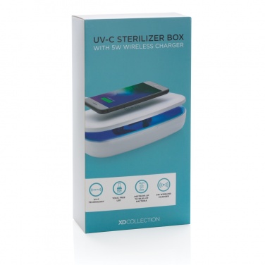 Logotrade promotional merchandise picture of: UV-C steriliser box with 5W wireless charger