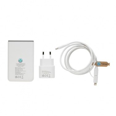 Logo trade promotional merchandise photo of: Surge RCS recyled PET 20W type C 3 pcs charging set