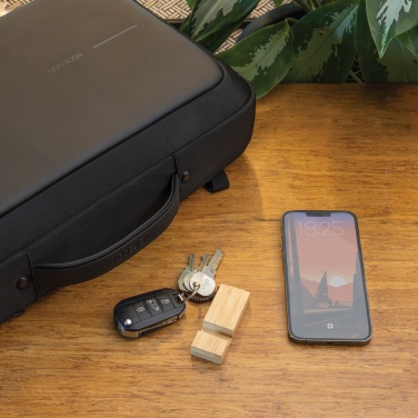 Logotrade promotional merchandise image of: Standkey bamboo keychain phone stand