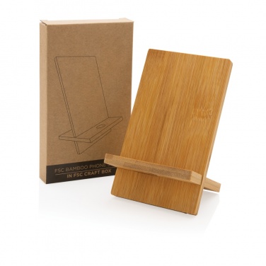 Logo trade promotional gifts picture of: Bamboo phone stand in kraft box