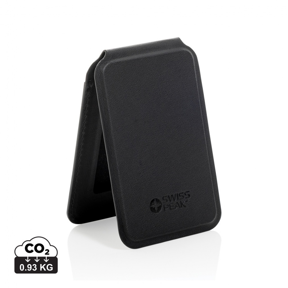 Logo trade promotional products image of: Magstand RCS recycled PU magnetic phone wallet with stand