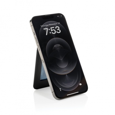 Logotrade promotional product image of: Magstand RCS recycled PU magnetic phone wallet with stand